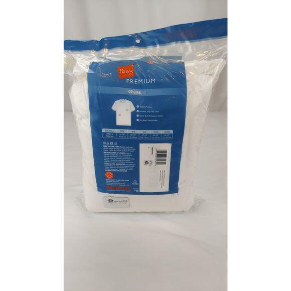 Hanes Premium Shirt Mens Large Crew Neck Tagless Original Fit 6 Pack Undershirt - Picture 5 of 6